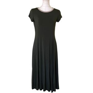 Michael Kors Olive Green A-Line Maxi Dress Short Sleeve Size PM
